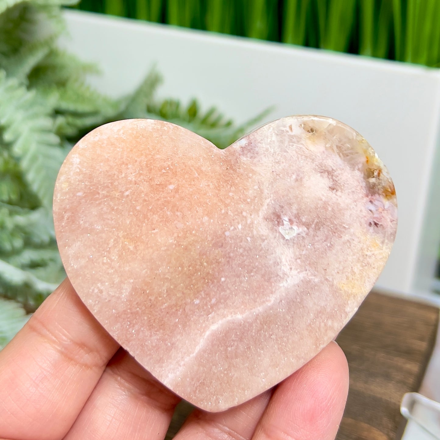 Pink Amethyst Heart with Stand Natural Healing Crystal 74g