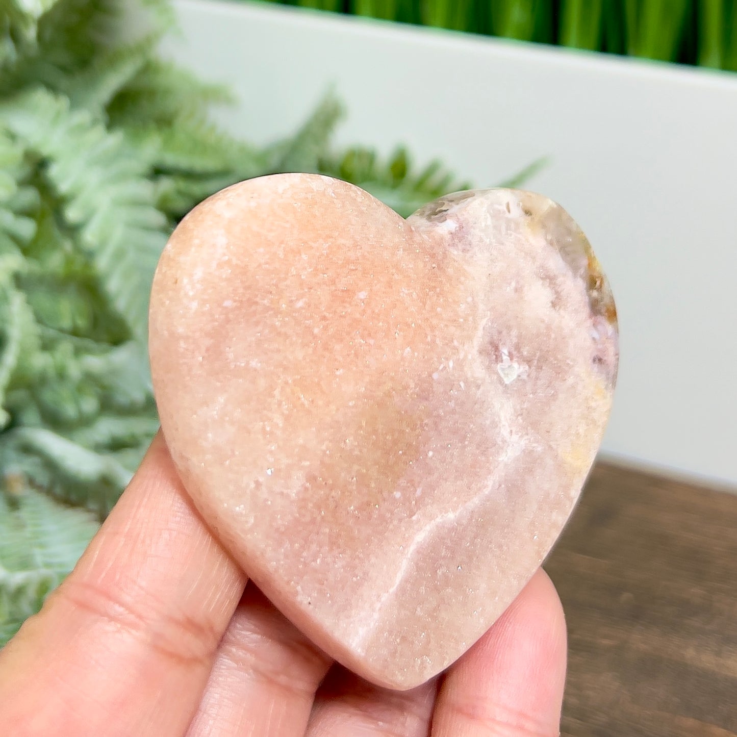 Pink Amethyst Heart with Stand Natural Healing Crystal 74g