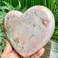 Pink Amethyst Heart with Stand Natural Healing Crystal 954g