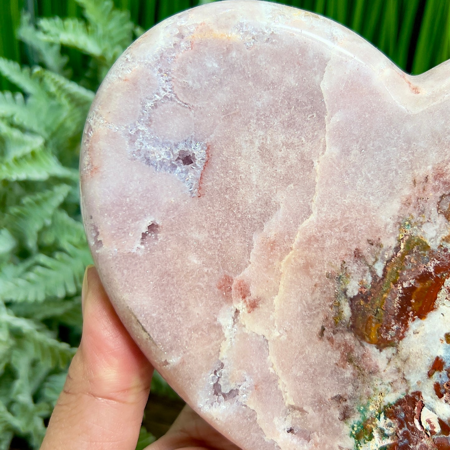 Pink Amethyst Heart with Stand Natural Healing Crystal 954g