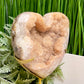 Pink Amethyst Quartz Heart with Stand Natural Healing Crystal 1466g