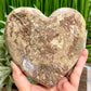 Pink Amethyst Quartz Heart with Stand Natural Healing Crystal 1466g