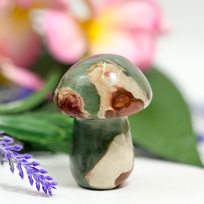 Polychrome Jasper Mushroom Healing Crystal Carving 160g