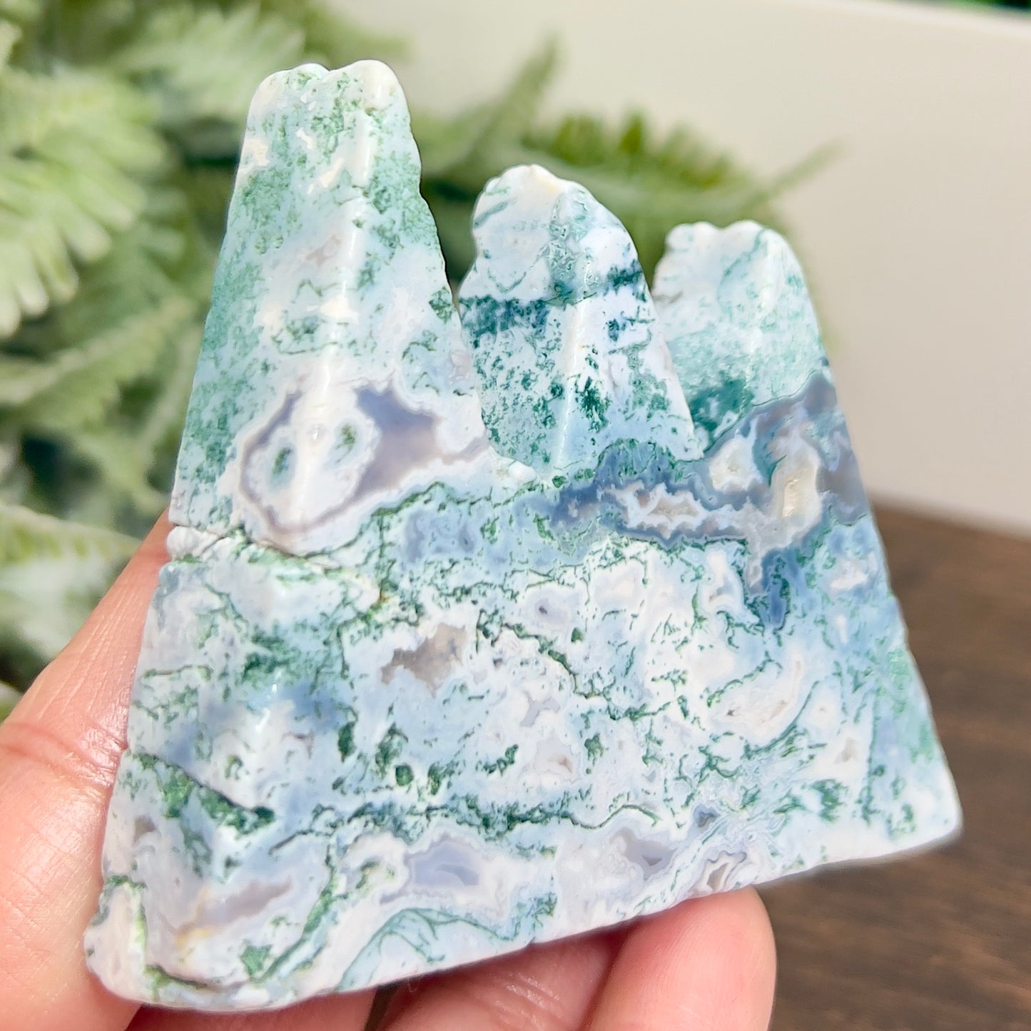 Tree Agate Mountain Hills Healing Crystal Carving 152g