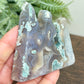 Moss Agate Mountain Hills Healing Crystal Carving 148g