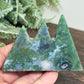 Moss Agate Mountain Hills Healing Crystal Carving 120g