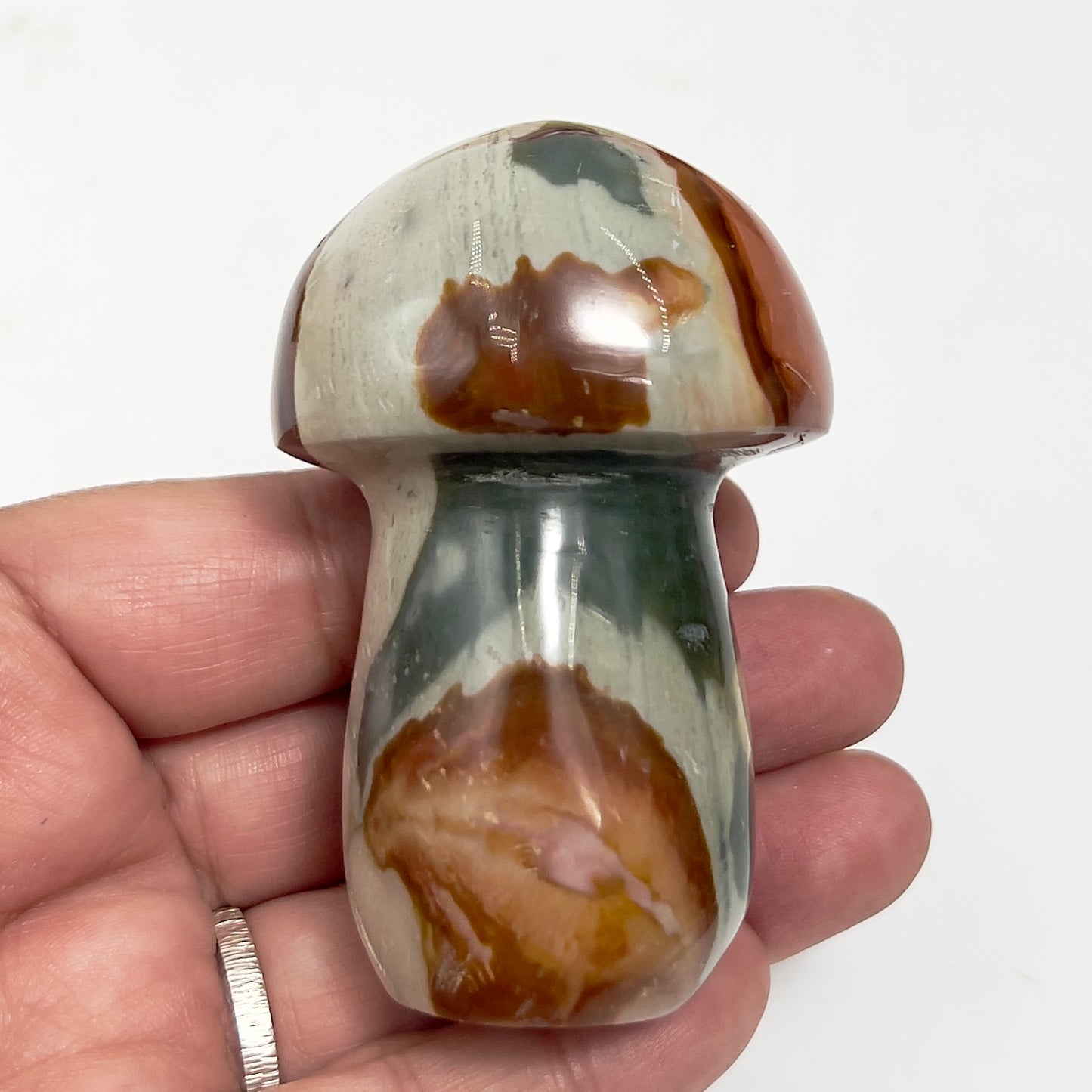 Polychrome Jasper Mushroom Healing Crystal Carving 163g