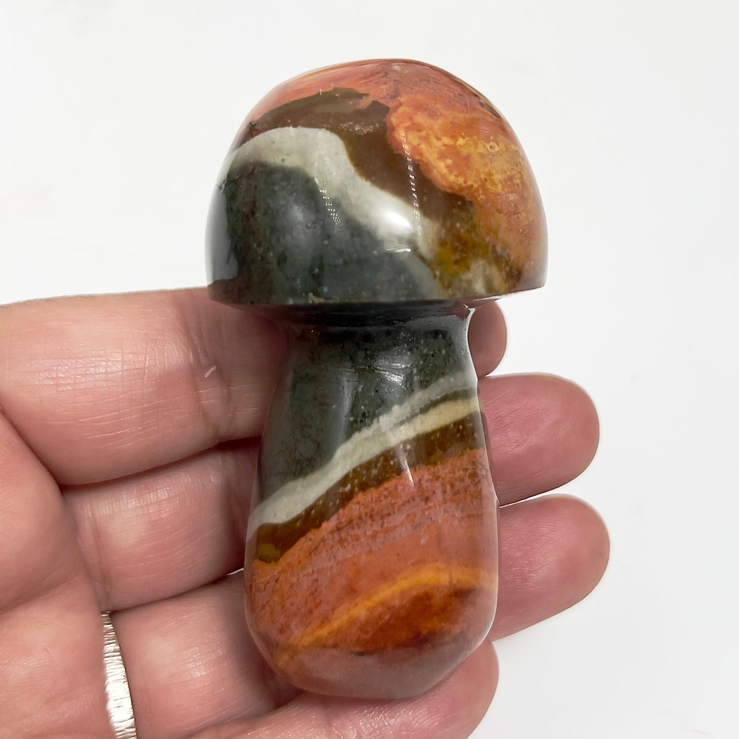 Polychrome Jasper Mushroom Healing Crystal Carving 119g