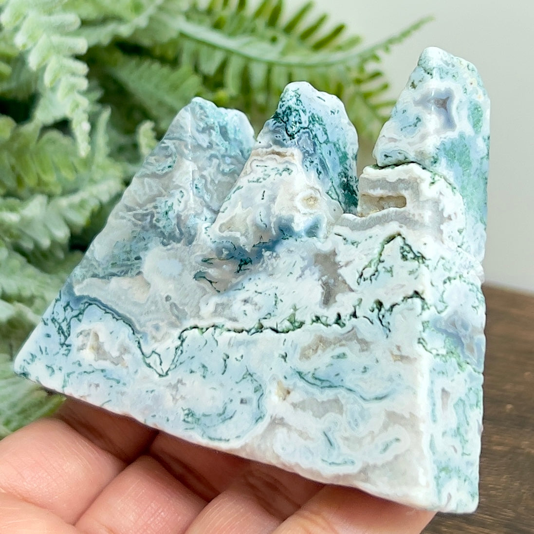 Tree Agate Mountain Hills Healing Crystal Carving 151g