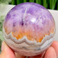 Amethyst with Mexican Lace Agate Purple Sphere Healing Crystal Ball 394g 66mm