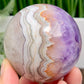 Amethyst with Mexican Lace Agate Purple Sphere Healing Crystal Ball 394g 66mm