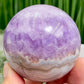 Amethyst with Mexican Lace Agate Purple Sphere Healing Crystal Ball 322g 61mm