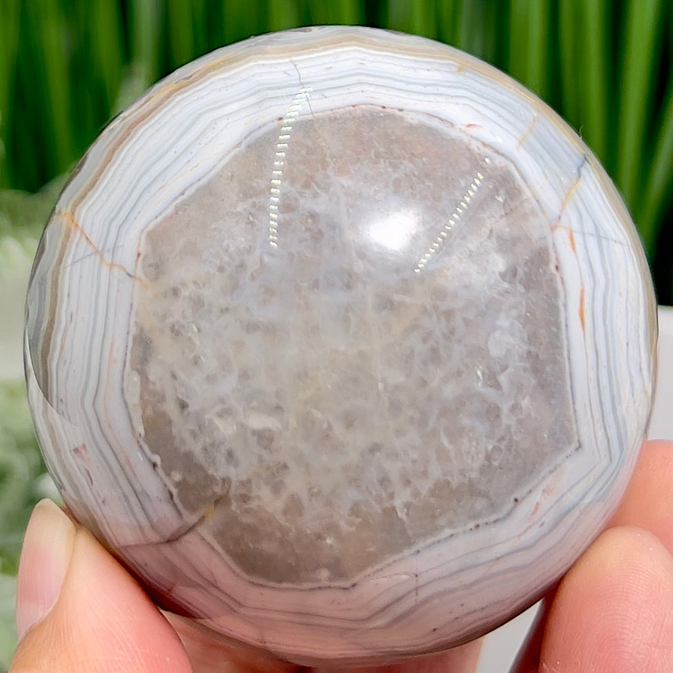 Amethyst with Mexican Lace Agate Purple Sphere Healing Crystal Ball 322g 61mm