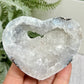 Trancas Quartz Heart Geode Slice Crystal Carving 138g