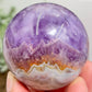 Amethyst with Mexican Lace Agate Purple Sphere Healing Crystal Ball 260g 58mm