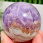 Amethyst with Mexican Lace Agate Purple Sphere Healing Crystal Ball 260g 58mm