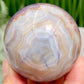 Amethyst with Mexican Lace Agate Purple Sphere Healing Crystal Ball 260g 58mm