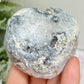 Trancas Quartz Heart Geode Slice Crystal Carving 124g