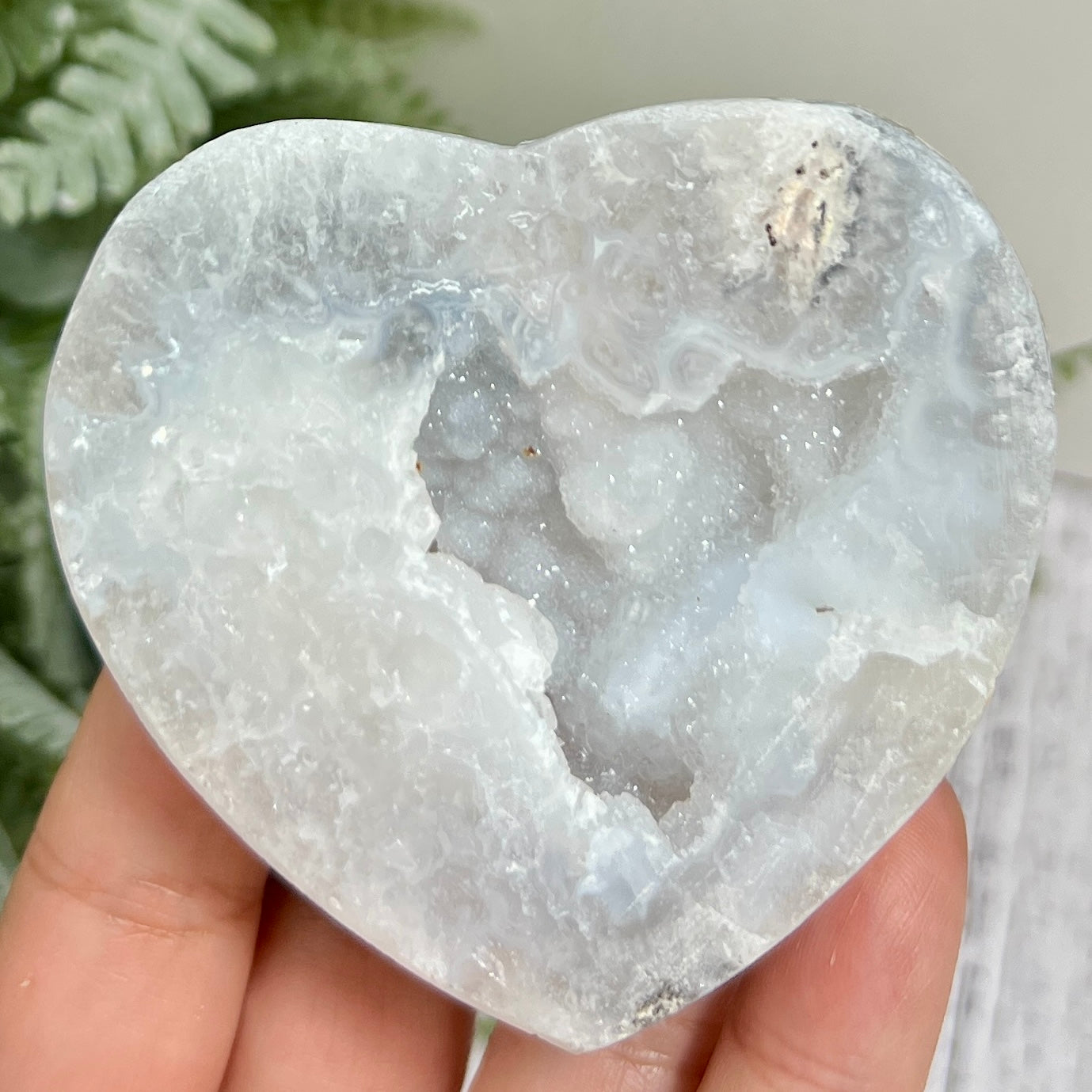 Trancas Quartz Heart Geode Slice Crystal Carving 144g