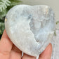 Trancas Quartz Heart Geode Slice Crystal Carving 144g