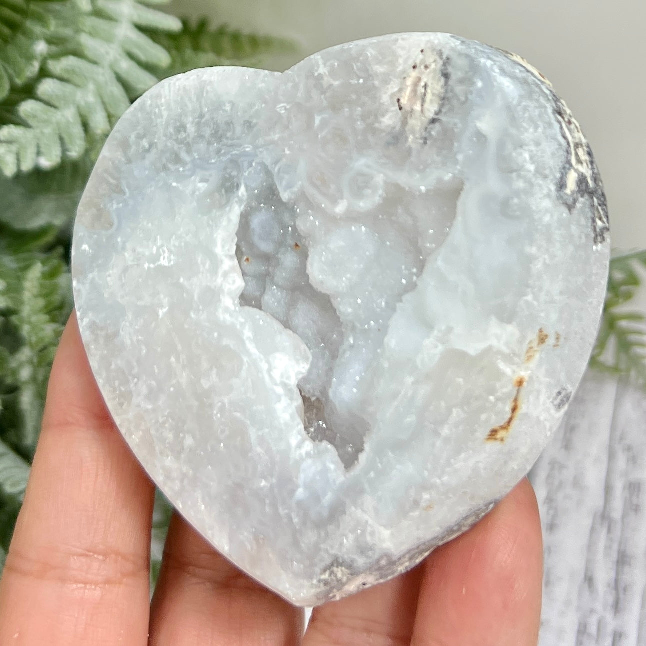 Trancas Quartz Heart Geode Slice Crystal Carving 144g