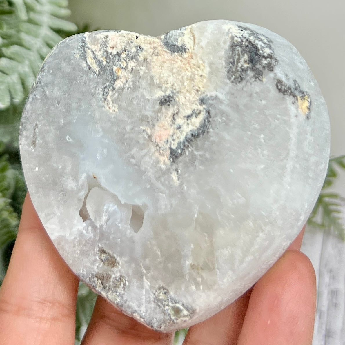 Trancas Quartz Heart Geode Slice Crystal Carving 144g