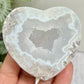 Trancas Quartz Heart Geode Slice Crystal Carving 180g