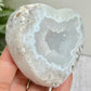 Trancas Quartz Heart Geode Slice Crystal Carving 180g