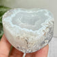 Trancas Quartz Heart Geode Slice Crystal Carving 180g