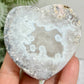 Trancas Quartz Heart Geode Slice Crystal Carving 180g