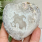 Trancas Quartz Heart Geode Slice Crystal Carving 180g