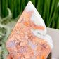 Pink Cotton Candy Agate Rhombus Diamond with Stand Healing Crystal Carving