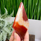 Carnelian Quartz Rhombus Diamond with Stand Healing Crystal Carving