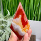 Carnelian Quartz Rhombus Display with Stand Healing Crystal Carving