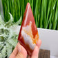 Carnelian Quartz Rhombus Display with Stand Healing Crystal Carving