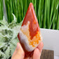 Carnelian Quartz Rhombus Display with Stand Healing Crystal Carving