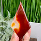 Carnelian Quartz Rhombus Display with Stand Healing Crystal Carving