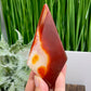 Carnelian Quartz Rhombus Display with Stand Healing Crystal Carving