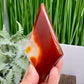 Carnelian Quartz Rhombus Display with Stand Healing Crystal Carving