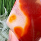 Carnelian Quartz Rhombus Display with Stand Healing Crystal Carving