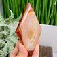 Carnelian Quartz Rhombus Display with Stand Healing Crystal Carving