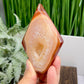 Carnelian Quartz Rhombus Display with Stand Healing Crystal Carving