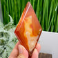 Carnelian Quartz Rhombus Display with Stand Healing Crystal Carving