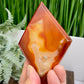 Carnelian Quartz Rhombus Display with Stand Healing Crystal Carving