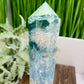 Moss Agate Wand with Stand Healing Crystal Ball 402g 218mm