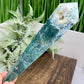 Moss Agate Wand with Stand Healing Crystal Ball 414g 217mm