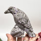 Purple Fluorite Sphalerite Raven Bird Healing Crystal Carving 773g