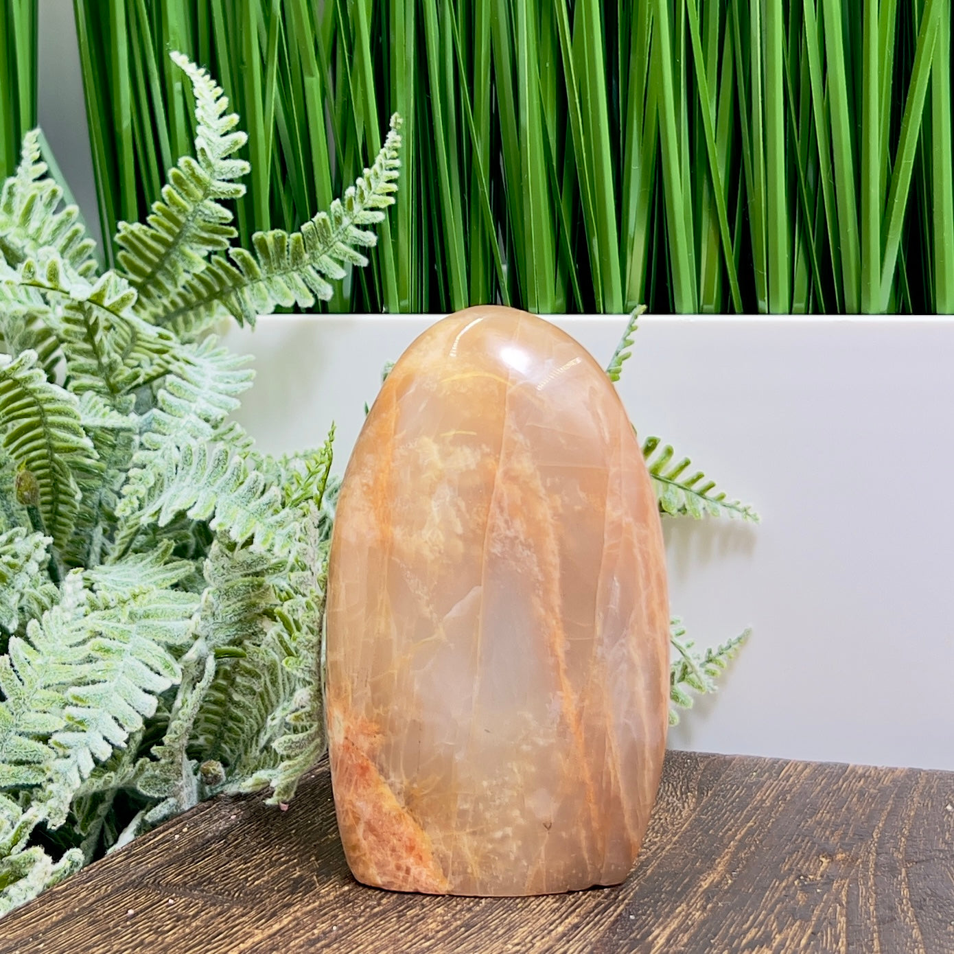 Moonstone Peach Free Form Healing Crystal Carving 322g