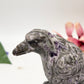 Purple Fluorite Sphalerite Raven Bird Healing Crystal Carving 773g