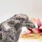 Purple Fluorite Sphalerite Raven Bird Healing Crystal Carving 773g